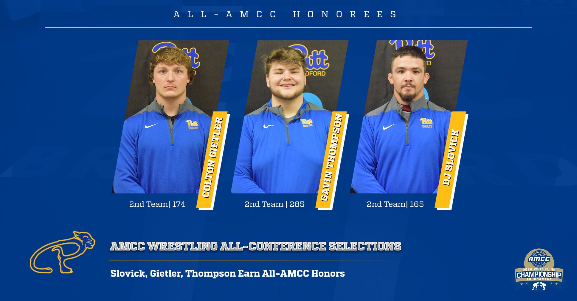 Three Panthers Named to All-AMCC Wrestling  Teams